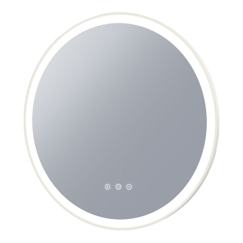 Eclipse 800 Frontlit Round LED Lighting Mirror with Demister Dimmable Matt White MDF Frame [254994]