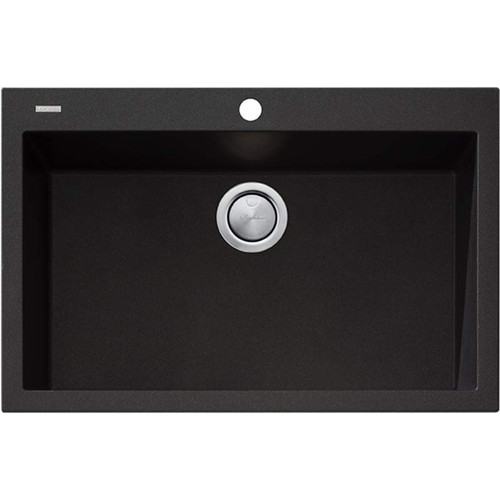 Santorini Mega Bowl Topmount Sink Black 760mm x 500mm 1TH [137825]