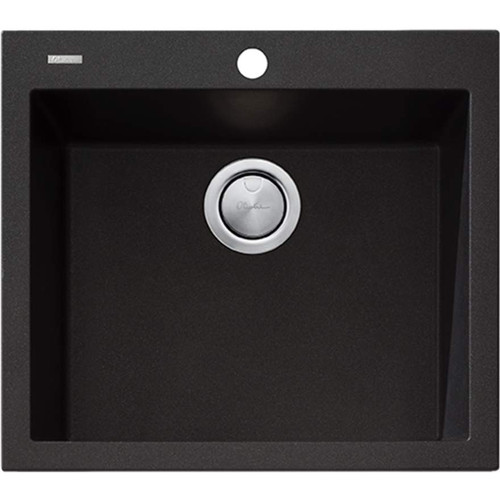 Santorini Large Bowl Topmount Sink Black 560mm x 500mm 1TH [137821]