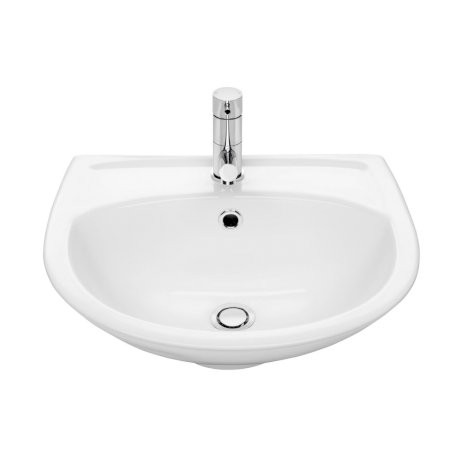 Symphony Wall Basin with Overflow White 1 Tap Hole [116383]