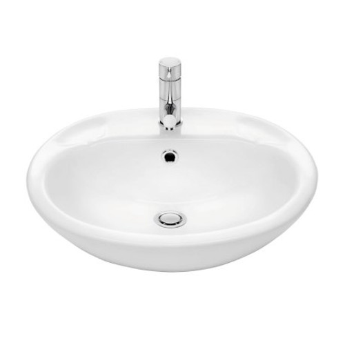Symphony Semi Recessed Vanity Basin with overflow One Tap Hole White [116381]