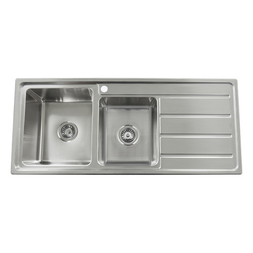 Projix 1 & 3/4 Left Hand Bowl Kitchen Sink Stainless Steel 1 Tap Hole [182111]