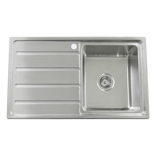 Projix Single Right Hand Bowl Kitchen Sink Stainless Steel 1 Tap Hole [182110]