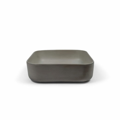 Basin/Bowl Cube Surface Mount UHP Concrete (No P&W) 390L 390W 115H 11Kg (Mid Tone Grey) [270556]