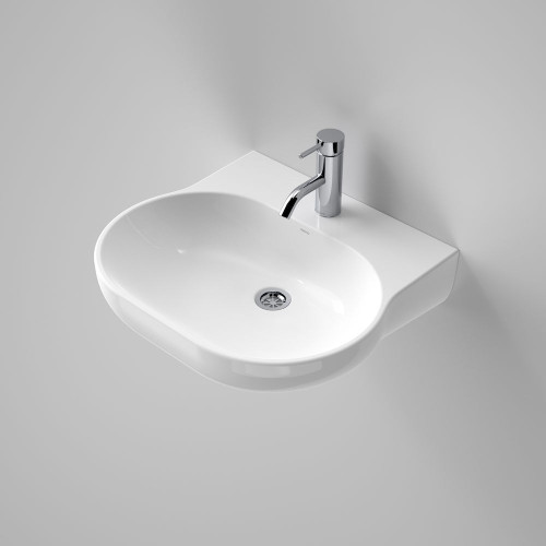 Opal 510 Wall Basin with Plug and Waste White 1 Tap Hole [119258]