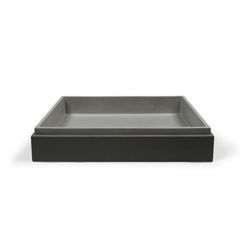 Basin Stepp Rectangle Surface Mount UHP Concrete (No P&W) 595W 395D 115H 17Kg (Mid Tone Grey) [270473]