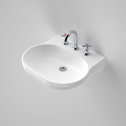 Opal 510 Wall Basin with Plug and Waste White 3 Tap Holes [119838]