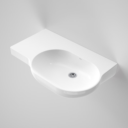 Opal 720 Left Hand Wall Basin w/Plug & Waste White 0TH [119762]