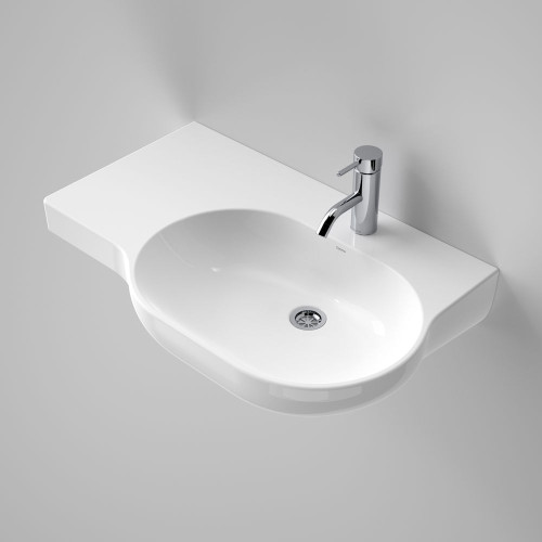 Opal 720mm Left Hand Wall Basin with Plug and Waste White 1 Tap Hole [119763]