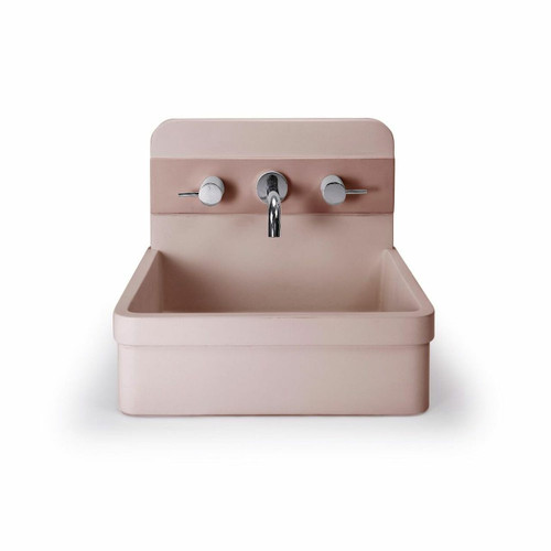 Basin Herbert One Tone Surface Mount UHP Concrete (No P&W) 410W 355D 335H 3 Tap Hole 14Kg (Blush Pink) [270663]