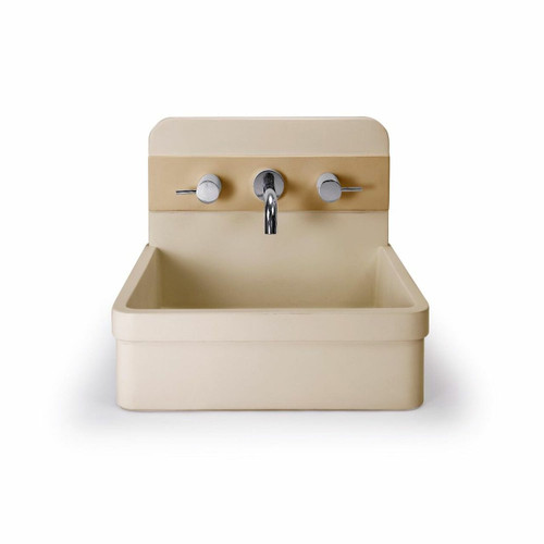 Basin Herbert One Tone Surface Mount UHP Concrete (No P&W) 410W 355D 335H 3 Tap Hole 14Kg (Custard) [270604]