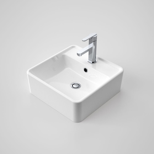 Carboni II Above Counter Basin with Overflow White 1 Tap Hole [121401]