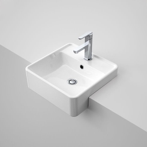 Carboni Basin II S Recess with Overflow White 1 Tap Hole [121403]