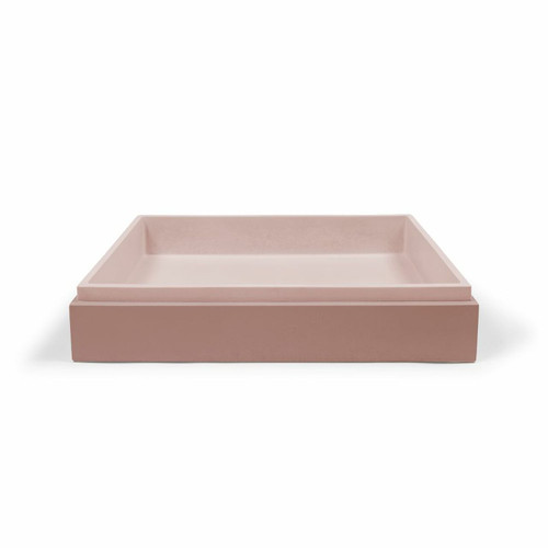 Basin Stepp Rectangle Surface Mount UHP Concrete (No P&W) 595W 395D 115H 17Kg (Blush Pink) [270513]