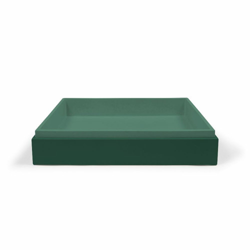 Basin Stepp Rectangle Surface Mount UHP Concrete (No P&W) 595W 395D 115H 17Kg (Teal) [270594]