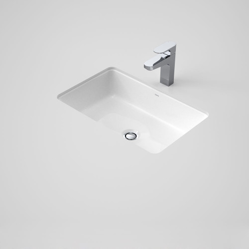 Cube 500 Under Counter Basin with Overflow White 0 Tap Holes [121853]