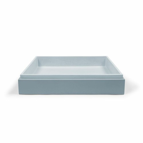 Basin Stepp Rectangle Surface Mount UHP Concrete (No P&W) 595W 395D 115H 17Kg (Powder Blue) [270533]