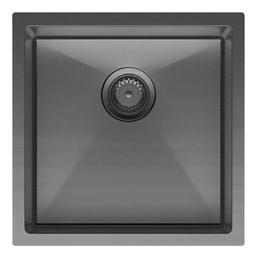 Hana Single Bowl Sink 32L Carbon Metal Inc Sink Protect Top/Undermount 450x450x200mm [271489]