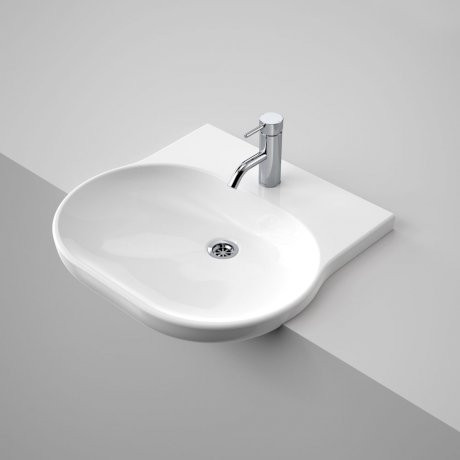 Opal Sole Semi Recessed Basin White 1 Tap Hole [123039]