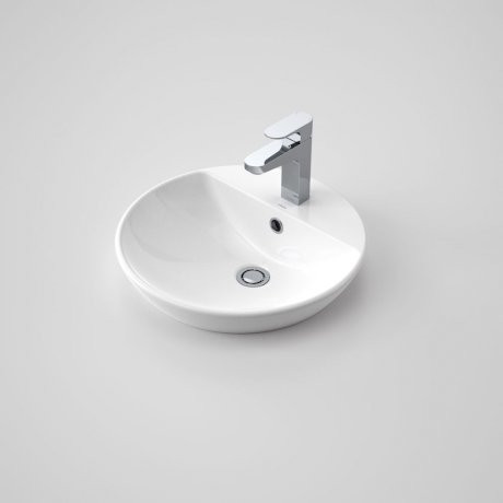 Orbis Inset Basin with Overflow White 1 Tap Hole [123291]