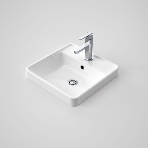 Carboni II Inset Basin with Overflow Vitreous China White 1 Tap Hole [124535]