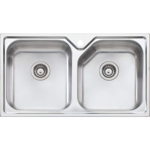 Nu-Petite Double Bowl Sink 1 Tap Hole [106674]