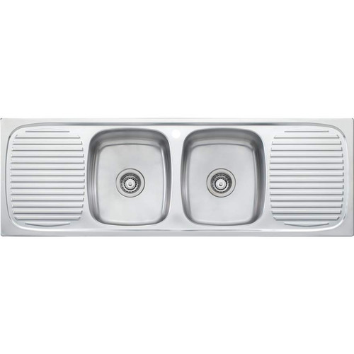 Ultraform Double Bowl Topmount Sink with Double Drainer-1 Tap Hole [066883]