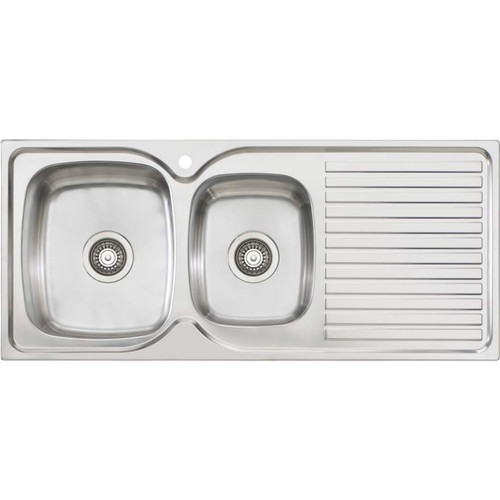 Endeavour 1 & 3/4 Bowl Topmount Sink with Drainer Left Bowl 1 Tap Hole [134036]