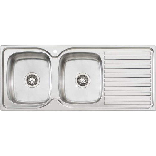 Endeavour Double Bowl Topmount Sink with Drainer Left Bowl 1TH [134160]