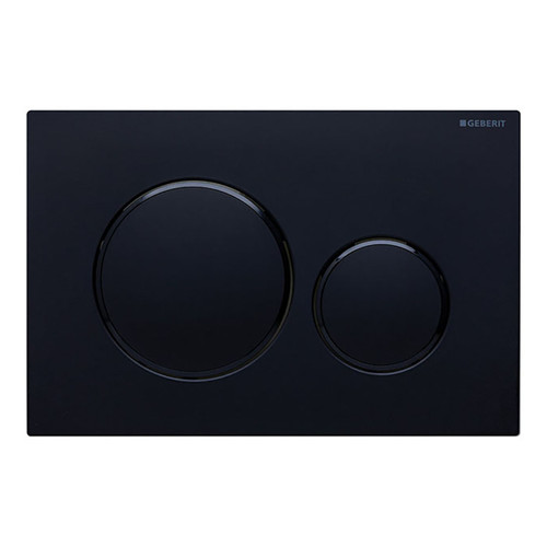 Geberit Sigma 20 Round Button Dual Flush Plate Gloss Black Chrome Trim [191448]
