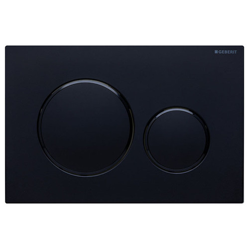 Geberit Sigma 20 Round Button Dual Flush Plate Gloss Black Chrome Trim [191448]