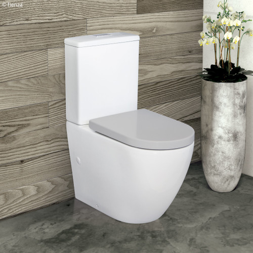 Alix Rimless Extended Height Pan Back to Wall Suite 160-230 Set Out Grey Seat [191464]