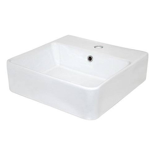 Edge II Counter Top Basin with Overflow 400mm x 400mm White 1 Tap Hole [203072]