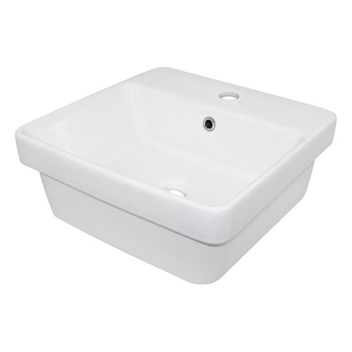 Edge II Inset Basin with Overflow 400mm x 400mm White 1 Tap Hole [203073]