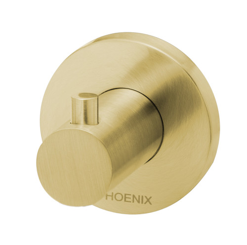 Radii Robe Hook with Round Plate Brushed Gold [153573]