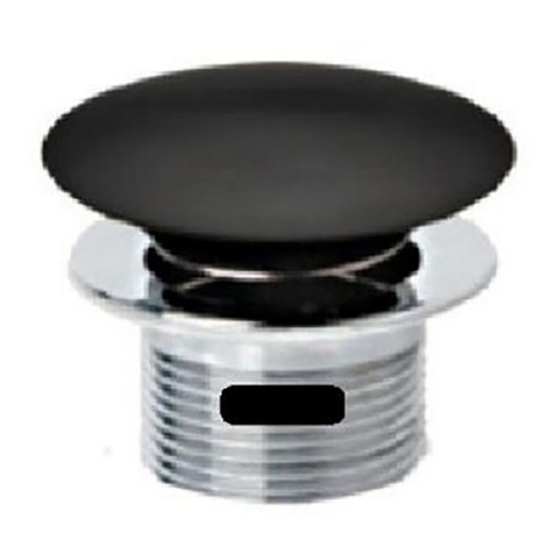 Bath Pop-Up Plug & Waste Domed with Overflow Stone 40mm Matte Black [169190]