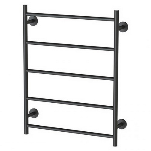 Radii Heated Towel Ladder 5Bar 62W 550mm x 740mm Round Plate Matte Black [199299]