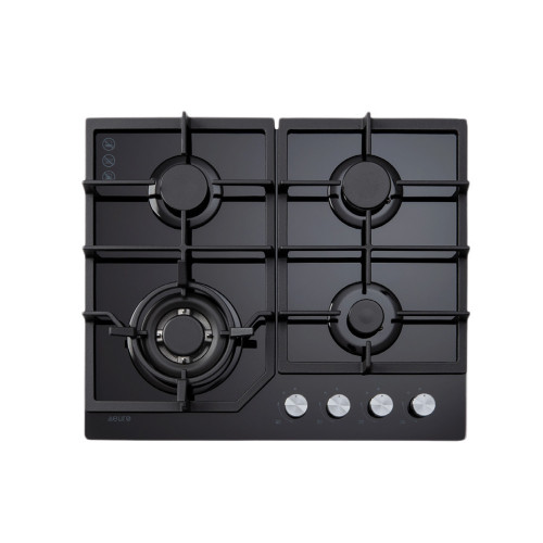 60cm 4 Burner Gas on Glass Cooktop Black [285390]