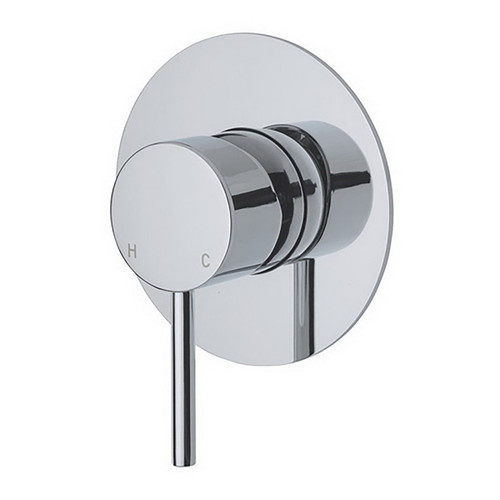 Kaya Wall Bath/Shower Mixer Large Round Plate Polished Chrome [201597]
