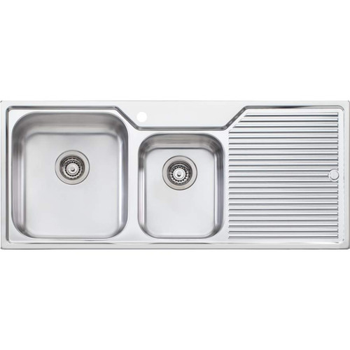 Nu-Petite 1 & 3/4 Bowl Topmount Sink with Drainer Left Bowl 1TH [048321]