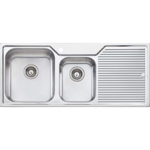 Nu-Petite 1 & 3/4 Bowl Topmount Sink with Drainer Right Bowl 1TH [048323]