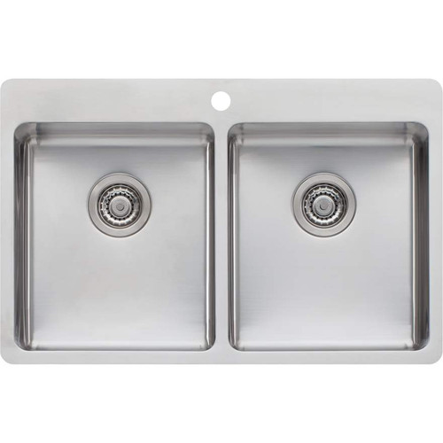 Sonetto Double Bowl Topmount Sink Stainless Steel 1 Tap Hole [120797]