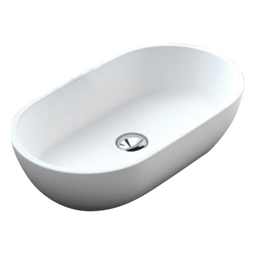 Nero Above Counter Solid Surface Basin 580mm x 380mm x 145mm White [166667]