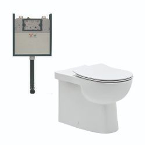 Toledo Wall Faced Econoflush Toilet Suite Includes Soft Close Seat & Standard Connector 4Star [198873]