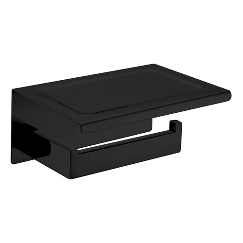 Edge II Toilet Roll Holder with Shelf Black finish [275307]