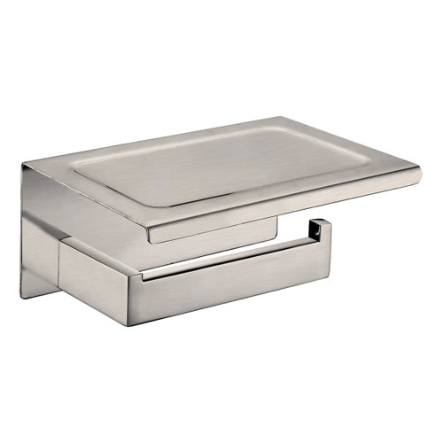 Edge II Toilet Roll Holder with Shelf Brushed Nickel finish [275308]
