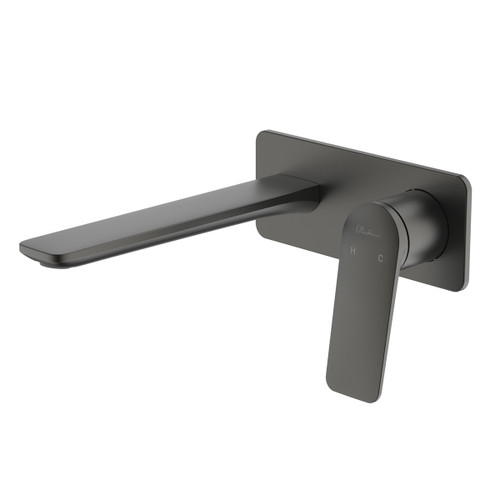 Paris Wall Bath or Basin Mixer (200mm Spout & Wall Plate) 3Star Gunmetal [203421]