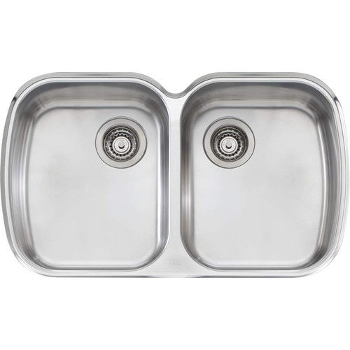 Monet Sink Double Bowl MO70U 820mm x 500mm No Tap Hole Undermount Stainless Steel [067815]