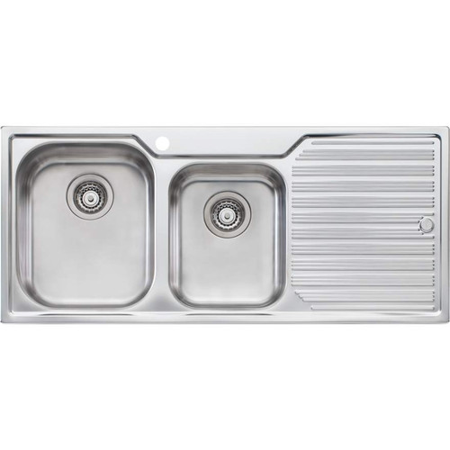 Diaz 1 & 3/4 Bowl Topmount Sink with Drainer Left Bowl 1 Tap Hole [112978]