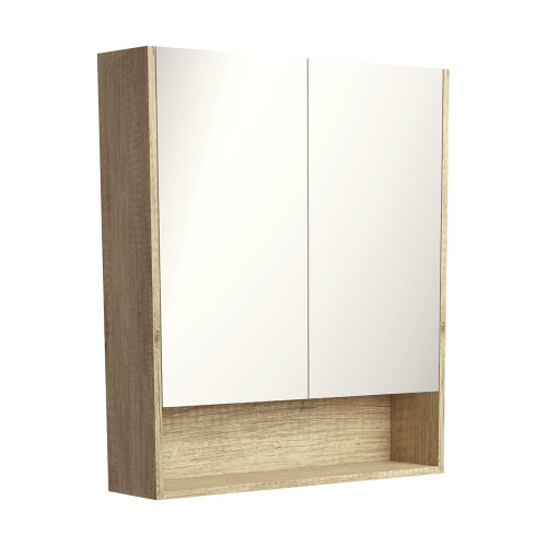 Uni Mirror Cabinet w/Display Shelf 750mm Scandi Oak [169161]